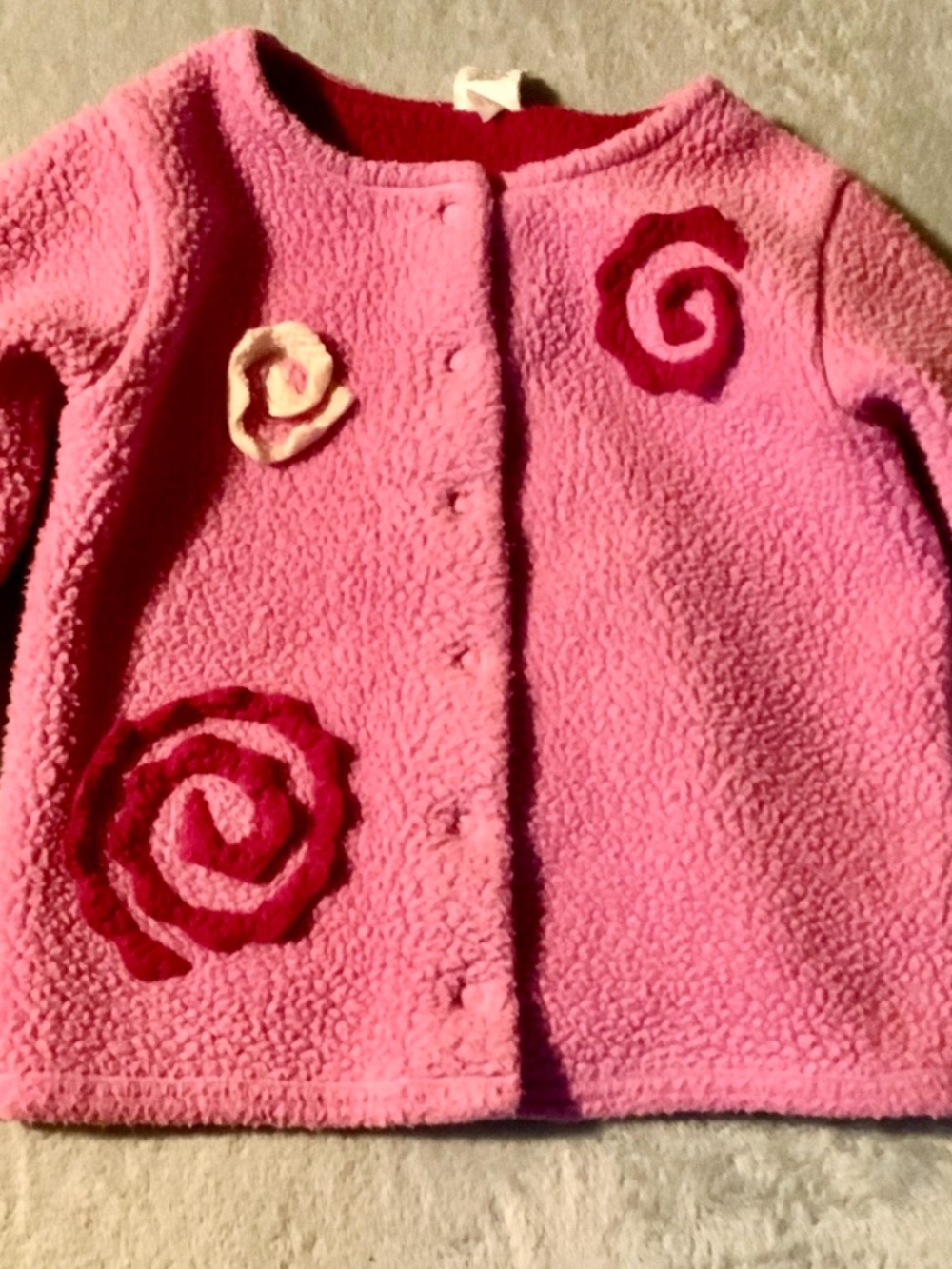 Vintage Baby Gap Cozy Pink Sherpa fleece Toddler Jacket